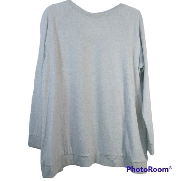 Sundance Gray Lagenlook Sweatshirt With Embroidery Snowflakes Size L - Picture 2 of 4